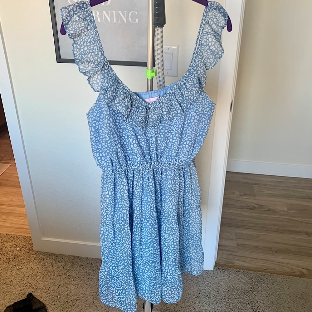 Blue floral sun dress